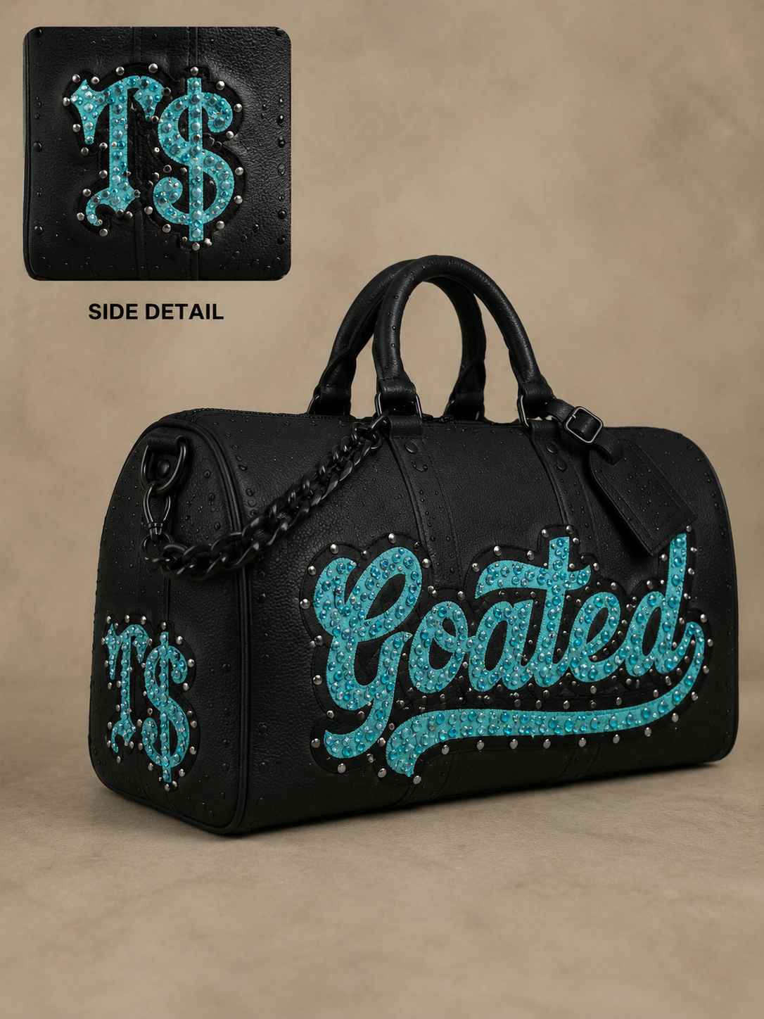 STAY IN YOUR DUFFEL!!LEATHER DUFFLE BAG