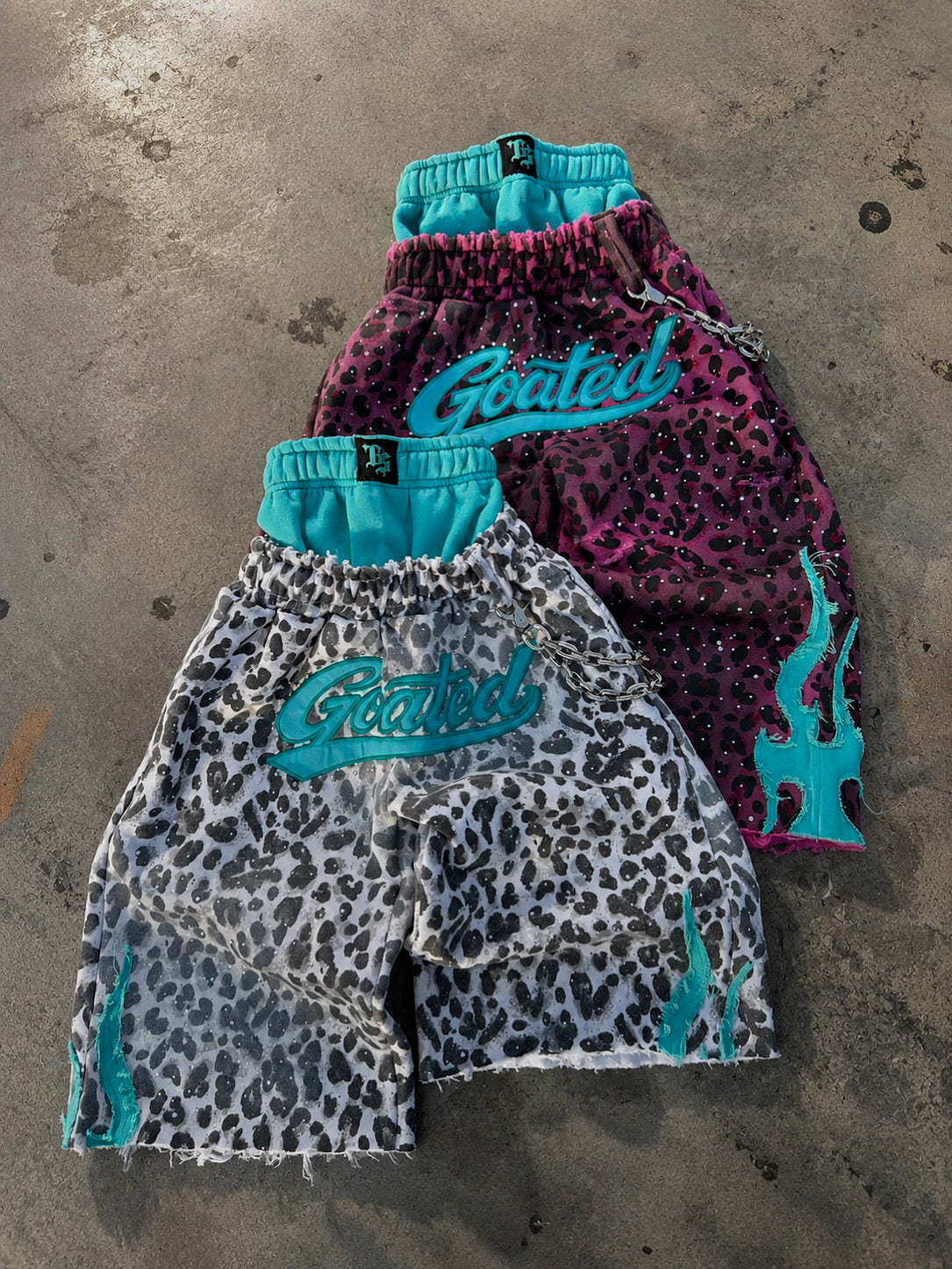 YOUTH JORTS SET WHITE CHEETAH SET