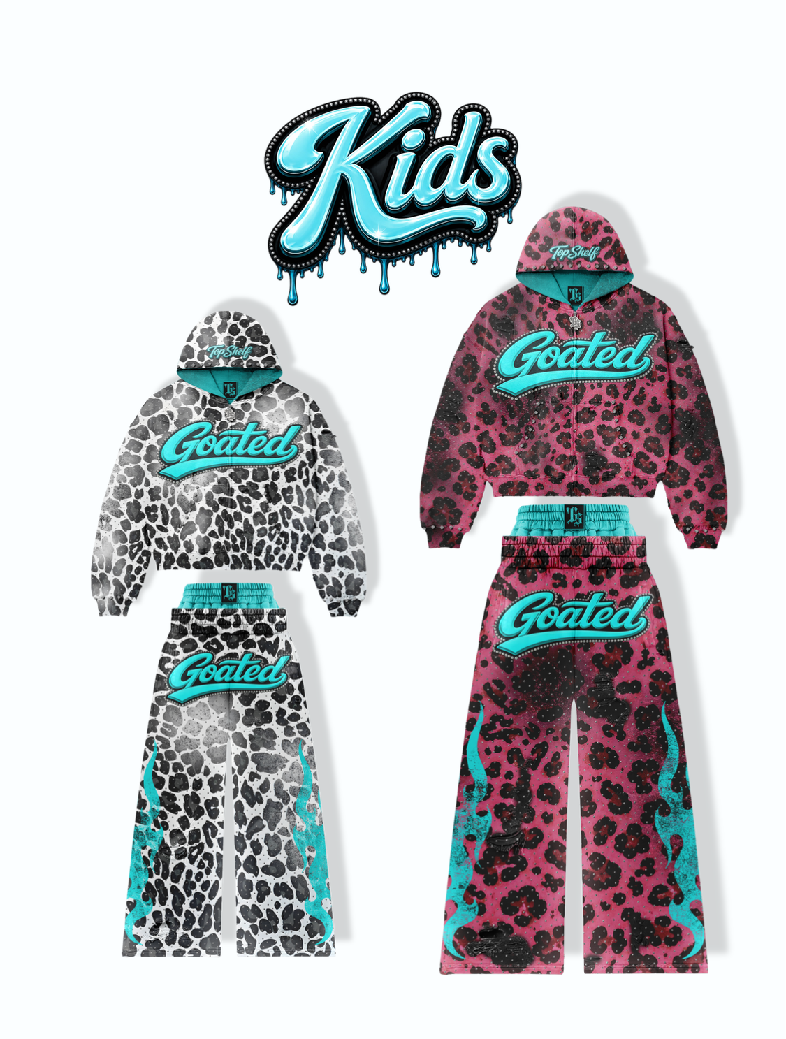 YOUTH PINK CHEETAH SET (Sweatpants)
