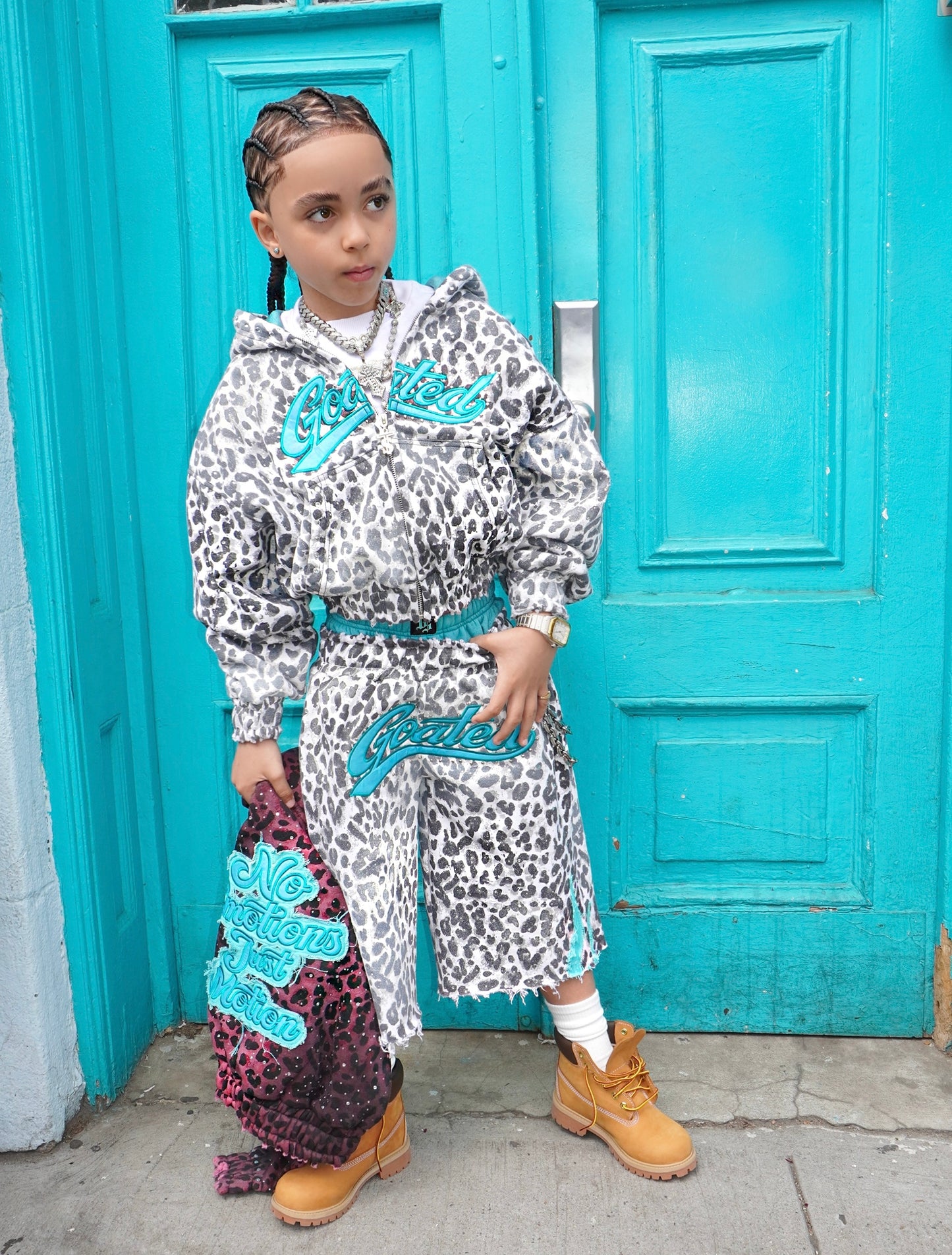 YOUTH JORTS PINK CHEETAH SET