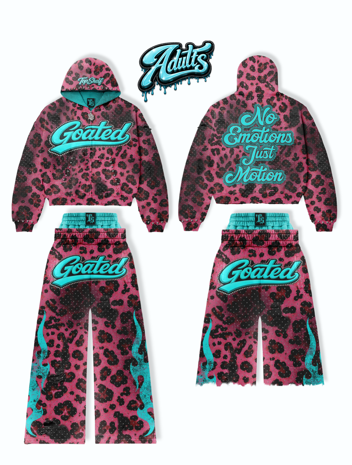 ADULT PINK CHEETAH SET