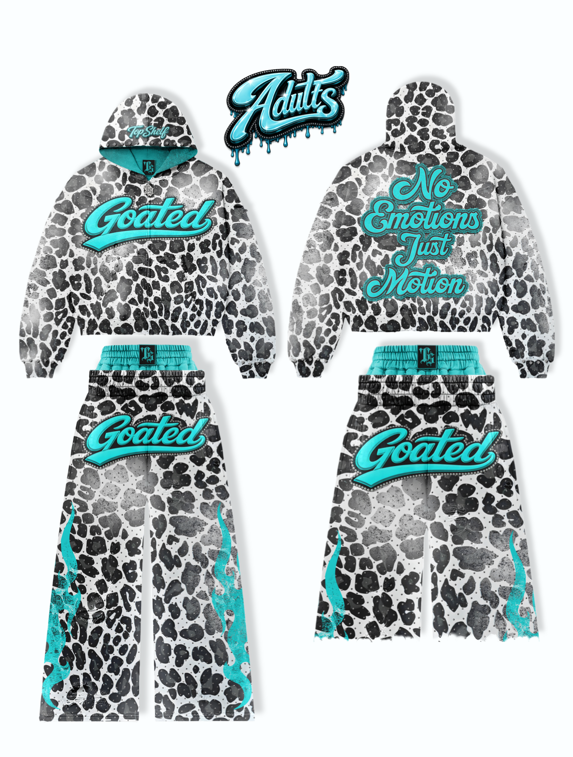 ADULT WHITE CHEETAH SET