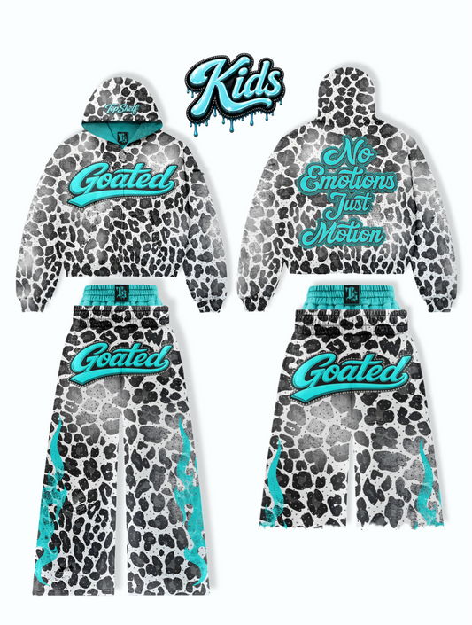 YOUTH WHITE CHEETAH SET (Sweatpants)