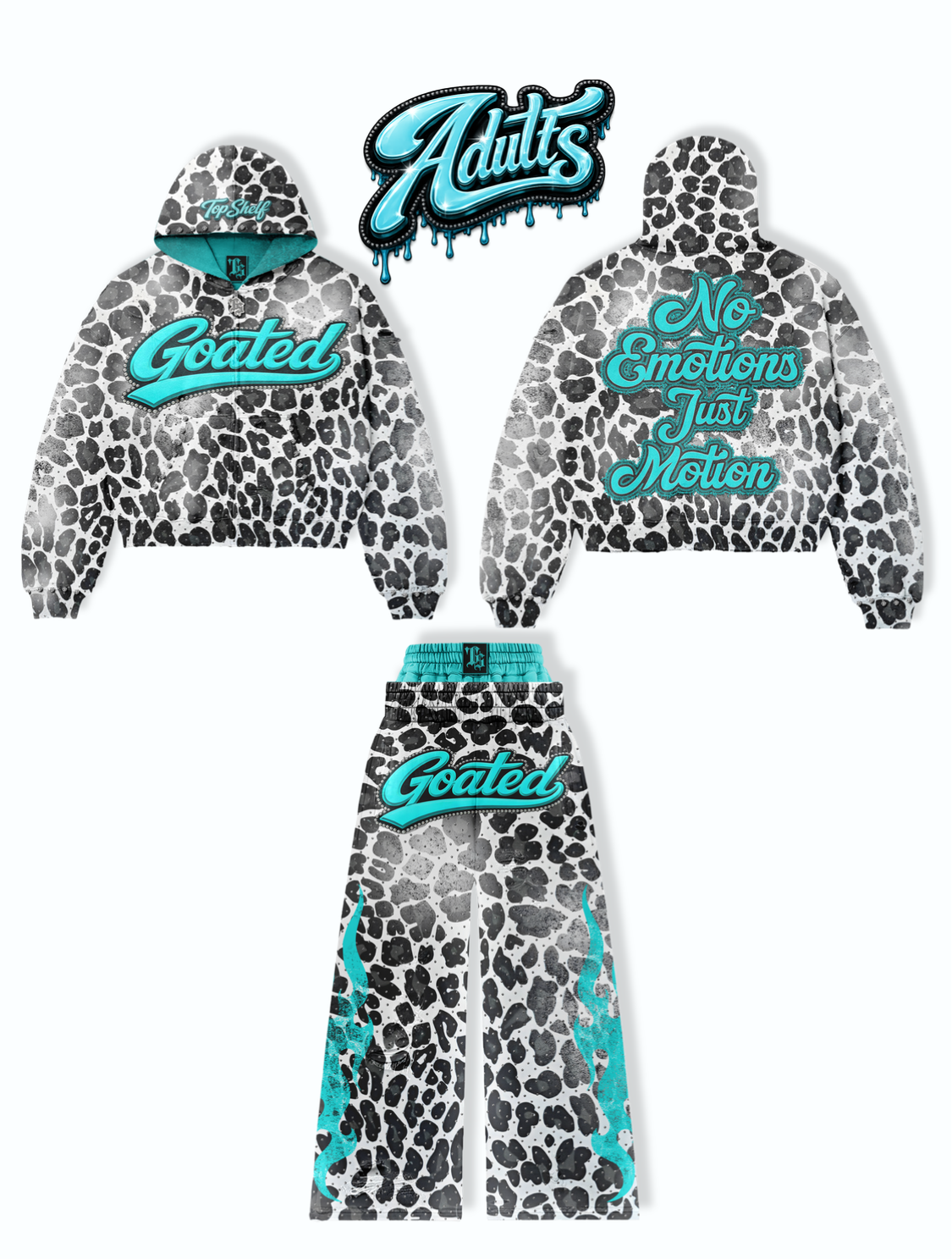 ADULT WHITE CHEETAH SET